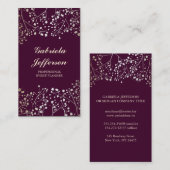 GoldGipskraut-Pflaumen-Vintages elegantes Visitenkarte (Vorne/Hinten)