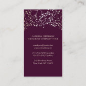 GoldGipskraut-Pflaumen-Vintages elegantes Visitenkarte (Rückseite)