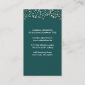 GoldGipskraut und aquamarine Farbelegantes Blumen Visitenkarte (Rückseite)