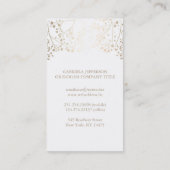 GoldGipskraut-weißes Vintages elegantes Visitenkarte (Rückseite)