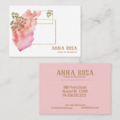 *~* GoldGirly geometrisches Pfirsich-Rosa u. Visitenkarte (Vorne/Hinten)