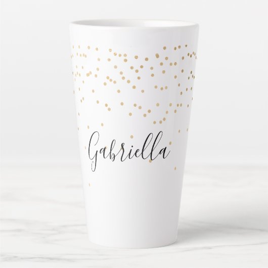 Goldglam Confetti Name Milchtasse (Vorderseite)
