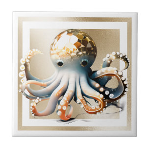 Goldglam-Oktopus dekorativer Strand Thema Fliese