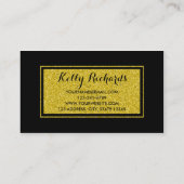 GoldGlamour-Schwarz-weiße Streifen-Geschäfts-Karte Visitenkarte (Rückseite)