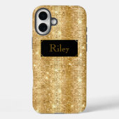 Goldglamouröse Sequenzen glänzende Punkte Case-Mate iPhone Hülle (Rückseite)