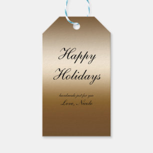 Goldglanz-Metallisches-Weihnachts-Geschenketikett Geschenkanhänger