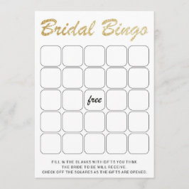 Goldglänzendes Brautparty-Bingospiel Einladung