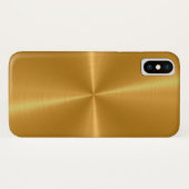 Goldglänzendes Edelstahl-Metall Case-Mate iPhone Hülle (Rückseite (Horizontal))