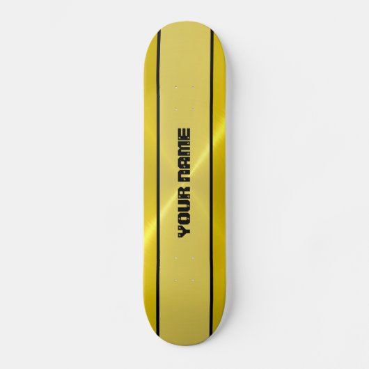 Goldglänzendes Edelstahl-Metall Skateboard (Vorderseite)