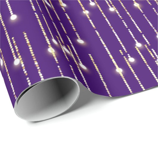 Goldglanzlichter auf Lila Geschenkpapier (Rolleneckpunkt)