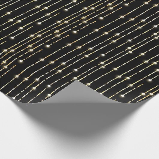 Goldglanzlichter auf schwarz geschenkpapier (Ecke)