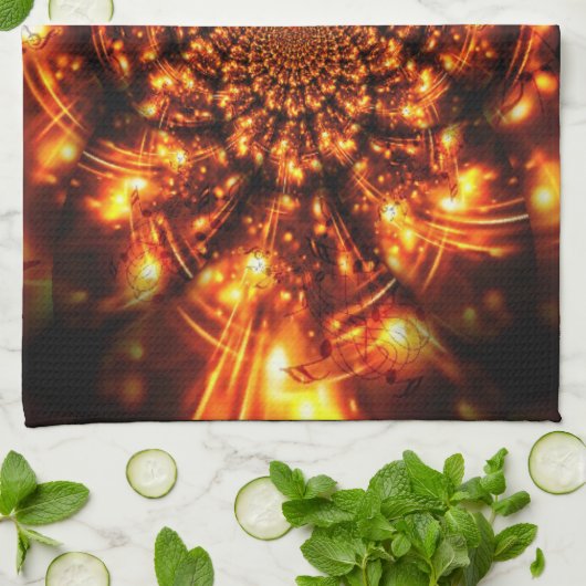 Goldglanzlichter Geschirrtuch (Gefaltet)