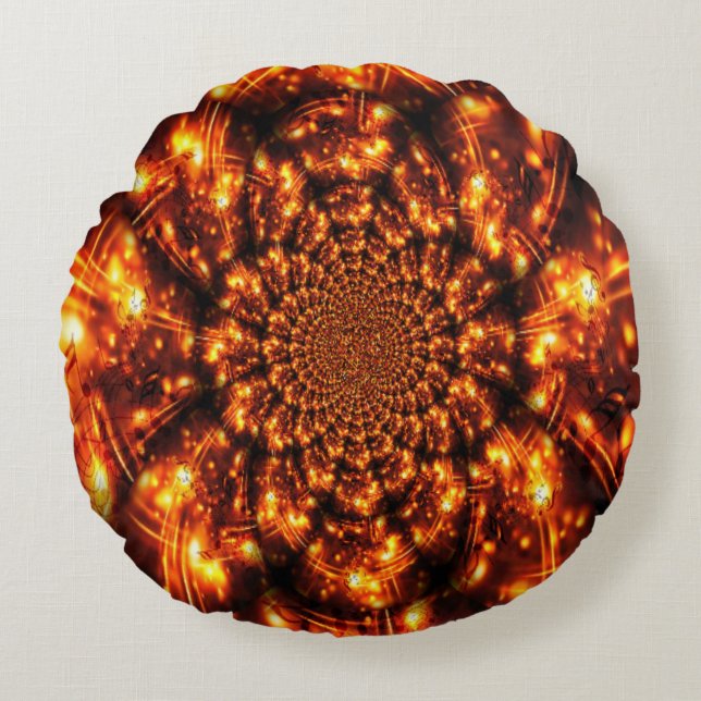 Goldglanzlichter Rundes Kissen (Vorderseite)