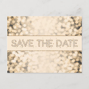Goldglanzlichter SAVE THE DATE Glam Postkarte