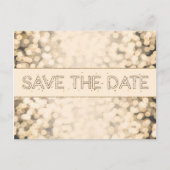 Goldglanzlichter SAVE THE DATE Glam Postkarte (Vorderseite)