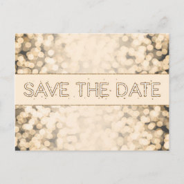 Goldglanzlichter SAVE THE DATE Glam Postkarte