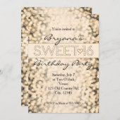 Goldglanzlichter SWEET 16 Party Einladungen (Vorne/Hinten)