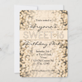 Goldglanzlichter SWEET 16 Party Einladungen