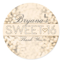 Goldglanzlichter Sweet 16 Party Stickers
