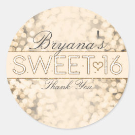 Goldglanzlichter Sweet 16 Party Stickers