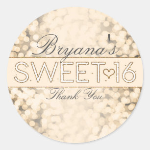 Goldglanzlichter Sweet 16 Party Stickers