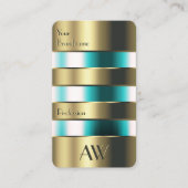 Goldglas kann Aquamarine Flüssigkeiten mit Initial Visitenkarte (Vorderseite)