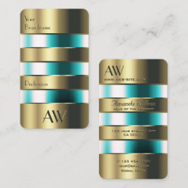 Goldglas kann Aquamarine Flüssigkeiten mit Initial Visitenkarte