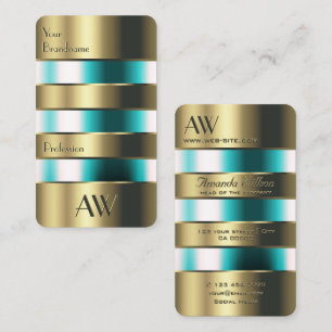 Goldglas kann Aquamarine Flüssigkeiten mit Initial Visitenkarte