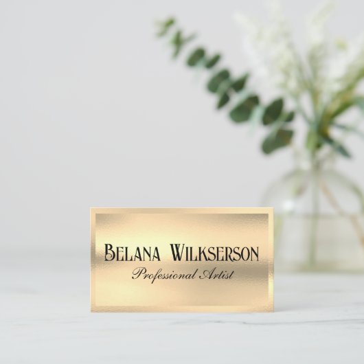 Goldglastextur | Luxus Visitenkarte (Stehend Vorderseite)