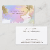 Goldglatter abstrakter Holografischer Wasserfarben Visitenkarte (Vorne/Hinten)