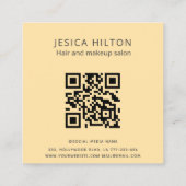 Goldglatter abstrakter pastellfarbener Wasserfarbe Quadratische Visitenkarte (Rückseite)