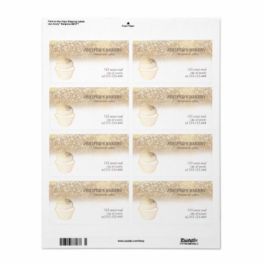 Goldglatter, hausgemachte Kuchenverpackung (Vorne)