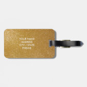 GoldGlitter behalten Ruhe und funkeln auf Gepäckanhänger (Rückseite horizontal)