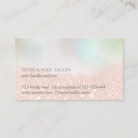 Goldglitter der modernen Rose Visitenkarte (Rückseite)