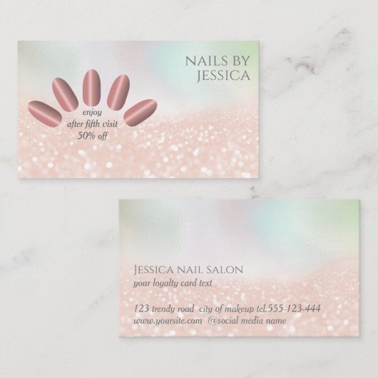 Goldglitter der modernen Rose Visitenkarte (Vorne/Hinten)