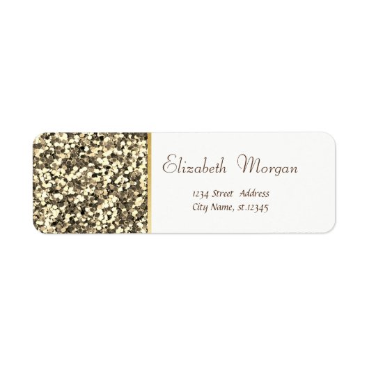 Goldglitter,  Einfach, Weiß (Vorne)