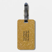 GoldGlitter-Gepäckumbau mit glänzenden Schimmern Gepäckanhänger (Rückseite vertikal)