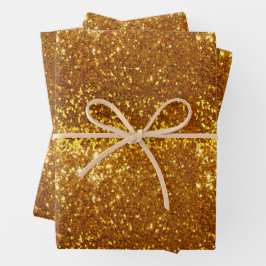 Goldglitter Geschenkpapier Set