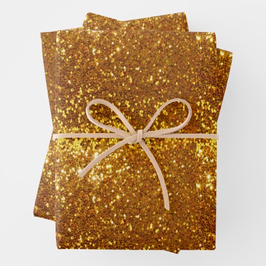Goldglitter Geschenkpapier Set (Beispiel)