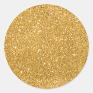 GoldGlitter-Glitzern Runder Aufkleber
