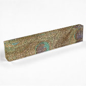 GoldGlitter-Pfaufedern Namensplakette