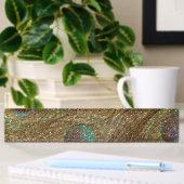 GoldGlitter-Pfaufedern Namensplakette