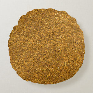 Goldglitter Rundes Kissen