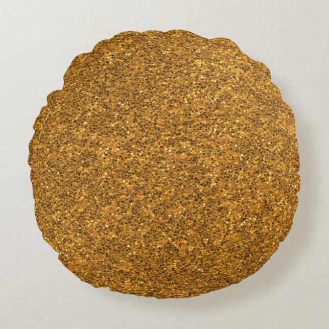 Goldglitter Rundes Kissen (Vorderseite)