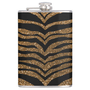 GoldGlitter-Tigerstreifen Flachmann