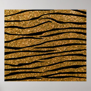GoldGlitter Zebrastreifen Poster