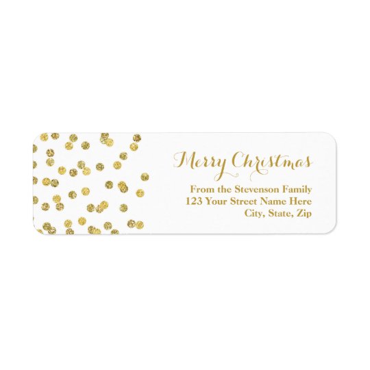 GoldGlitterconfetti-Weihnachtsadressen-Etikett
