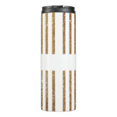 GoldGlittery gestreifte kundenspezifische Thermosbecher (Rückseite)