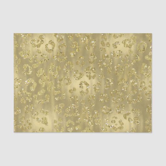 GoldGlittery Leopard-Druck Seidenpapier (Vorderseite)