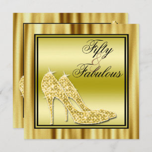 GoldGlittery Stilette u. Musik fabelhafte 50 Einladung